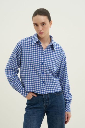 Рубашка свободного силуэта в клетку