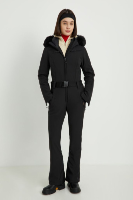 Горнолыжный комбинезон с капюшоном приталенного силуэта