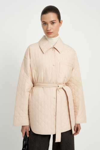 Утепленная куртка с поясом