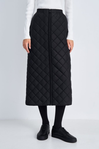 Утепленная юбка-миди прямого кроя