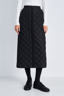 Утепленная юбка-миди прямого кроя