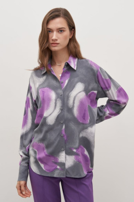 Блузка прямого силуэта с принтом