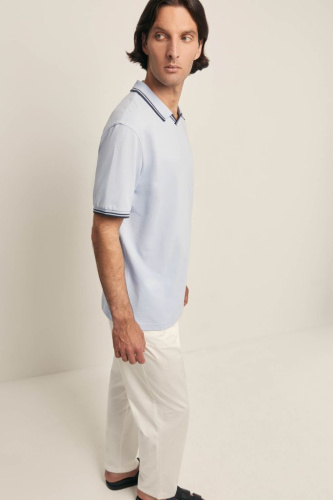 Поло из трикотажа пике с контрастной отделкой