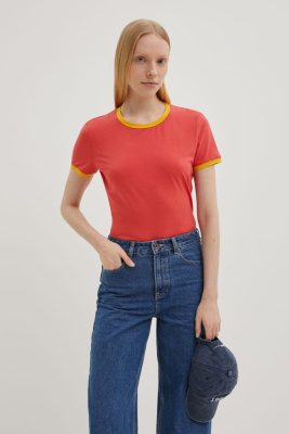 Футболка из хлопка с отделкой