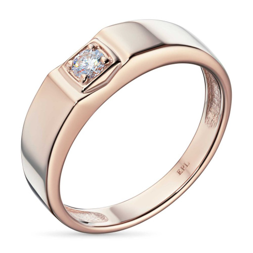 Обручальное кольцо из красного золота с бриллиантом э0201кц10200851