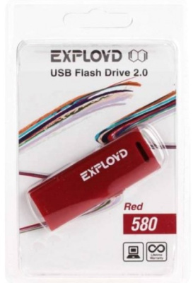 Накопитель USB 2.0 64GB Exployd 580 красный