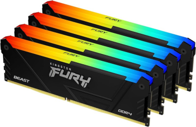 Модуль памяти DDR4 32GB (4*8GB) Kingston KF436C17BB2AK4/32 3600MHz Fury Beast RGB RTL Gaming PC4-28800 CL17 DIMM 288-pin 1.35В kit single rank с радиа