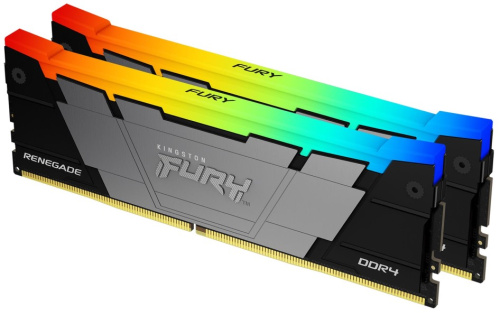 Модуль памяти DDR4 64GB (2*32GB) Kingston FURY KF432C16RB2AK2/64 Renegade RGB Black XMP PC4-25600 3200MHz CL16 2RX8 1.35V 16Gbit