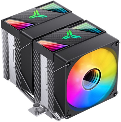 Кулер JONSBO CR-1400 DV2 Black LGA1700/1200/115X/2011/AM4/AM5 (2*92mm fan, 800-2300rpm, 11.95-38.2 CFM, 22.3-33.8dBA, 4-pin PWM/3-pin ARGB)