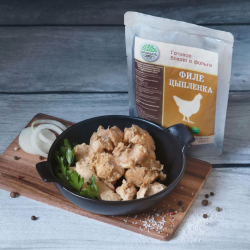 Консервы обеденные с мясом птицы стерилизованные "Филе цыпленка в собственном соку"