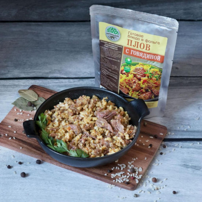 Консервы мясорастилельные стерилизованные рубленные "Плов с говядиной"