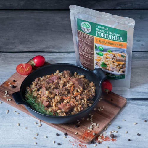 Консервы мясорастилельные стерилизованные рубленные "Каша перловая с говядиной"
