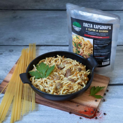 Консервы мясорастилельные стерилизованные рубленные "Паста Карбонара с сыром и беконом"