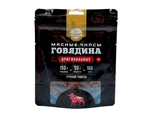 Сушеный продукт из мяса говядины "Чипсы Оригинальные" категория А