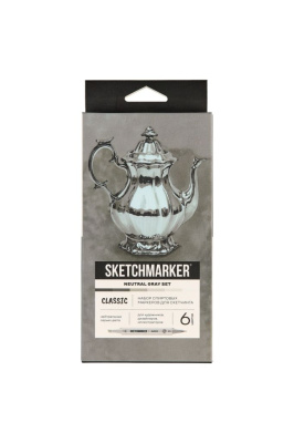 Набор маркеров Sketchmarker "Classic Neutral Gray Set" 6 цветов в картонной упаковке