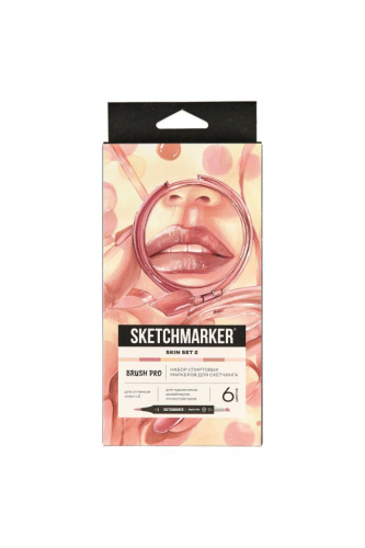 Набор маркеров Sketchmarker "Brush Pro Skin Set v.2" 6 цветов в картонной упаковке