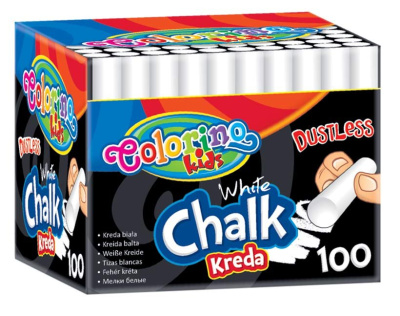Беспылевой белый мел COLORINO 100 шт