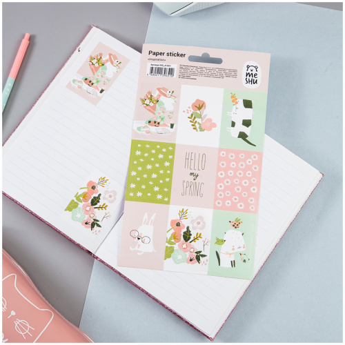 Наклейки бумажные MESHU "Inspiration", 12*21см, 9 наклеек