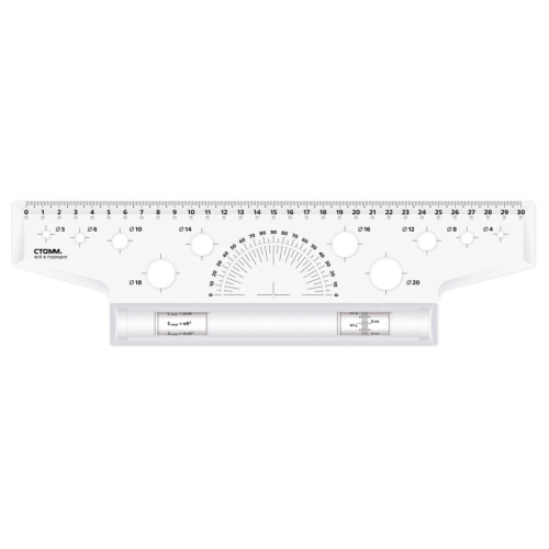 Рейсшина СТАММ 30 см, металлический ролик, картонная коробка