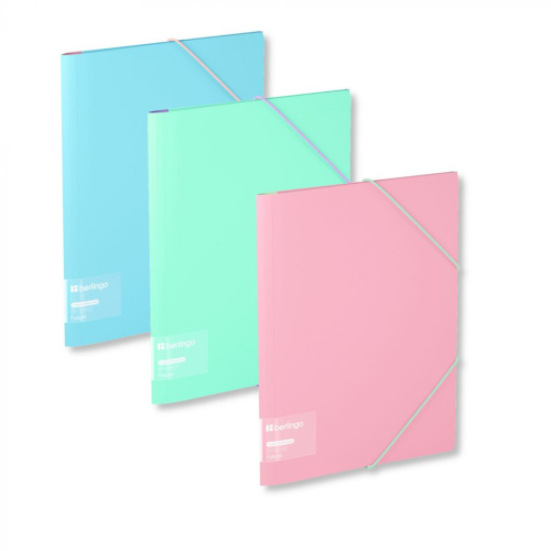 Папка на резинке Berlingo "Haze" А4, пластик, 600 мкм, розовая, софт-тач