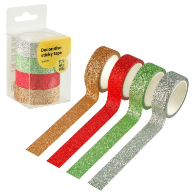Набор клейких декоративных лент MESHU "Sparkles", 4 шт