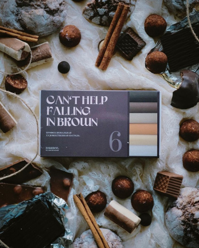 Набор пастели сухой nuance., Can't Help Falling in Brown, 6 шт (коричневые)
