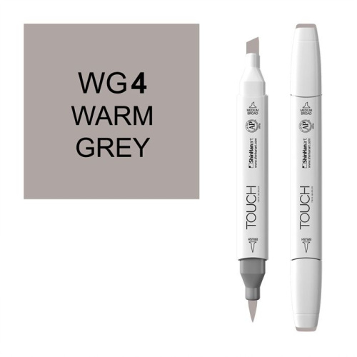 Маркер спиртовой BRUSH Touch Twin цв. WG4 тёплый серый