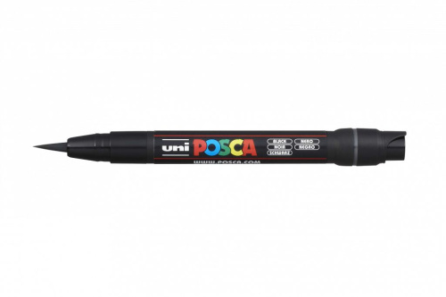 Маркер UNI "POSCA" PCF-350, кисть, цвет черный