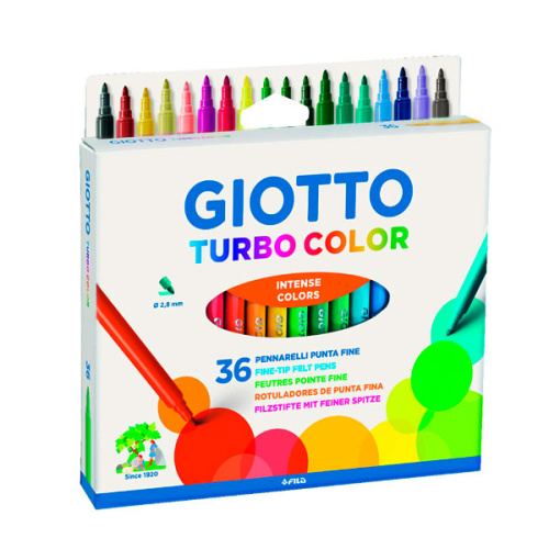 Набор фломастеров Fila "Giotto Turbo Color" 36 цветов в картоне