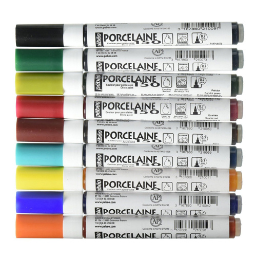 Маркер по керамике Pebeo "Porcelaine 150" кисть 0,7 мм, все цвета