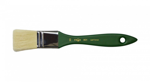 Кисть щетина №30 флейц Гамма, зелёная ручка