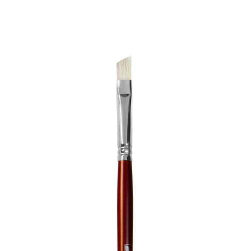 Кисть щетина №6 плоская скошенная Альбатрос "Студио" длинная ручка