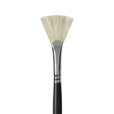 Кисть щетина №8 веерная Альбатрос "Профи" длинная ручка черная