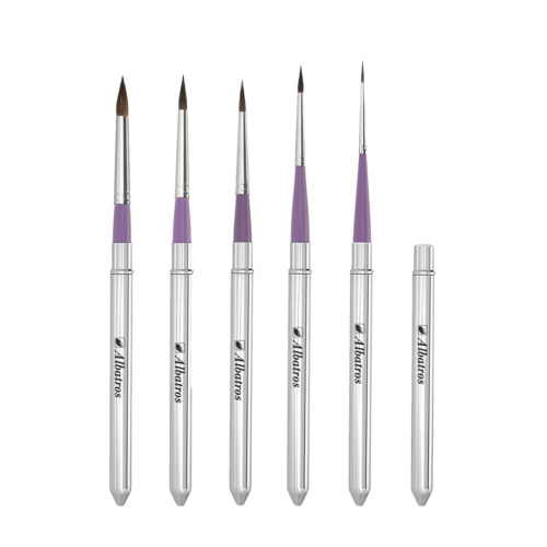 Кисть соболь №4 круглая "Альбатрос" в футляре