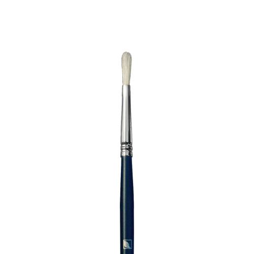 Кисть щетина №3 круглая Альбатрос "Байкал" длинная ручка синяя