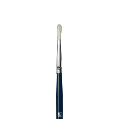 Кисть щетина №3 круглая Альбатрос "Байкал" длинная ручка синяя