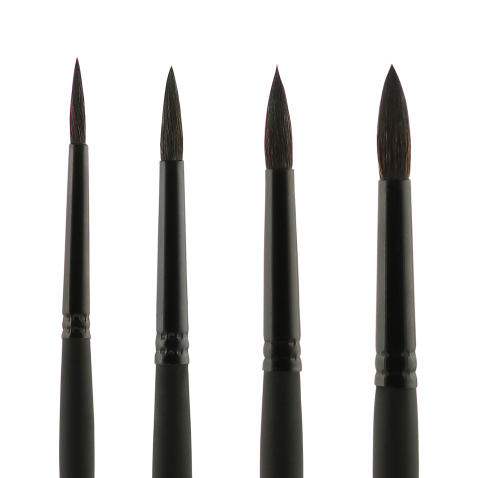 Кисть синтетика круглая Альбатрос "Акварель" имитация белки, короткая ручка