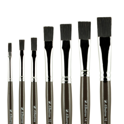 Кисть щетина плоская Альбатрос "Художник" черная