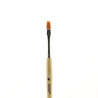 Кисть синтетика №6 плоская Альбатрос "Хобби" упругая, длинная ручка