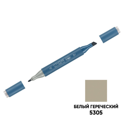 Маркер двусторонний для скетчинга Гамма "Студия", белый греческий, корпус трехгранный, пулевид./клиновид. наконечник