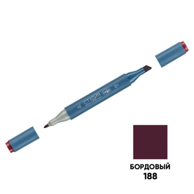 Маркер двусторонний для скетчинга Гамма "Студия", бордовый, корпус трехгранный, пулевид./клиновид. наконечник