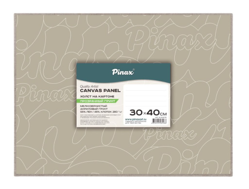 Холст на картоне прозрачный грунт Pinax 30х40 см 280 г, 55%Хлопок / 45%Лён