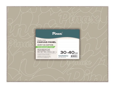 Холст на картоне прозрачный грунт Pinax 30х40 см 280 г, 55%Хлопок / 45%Лён