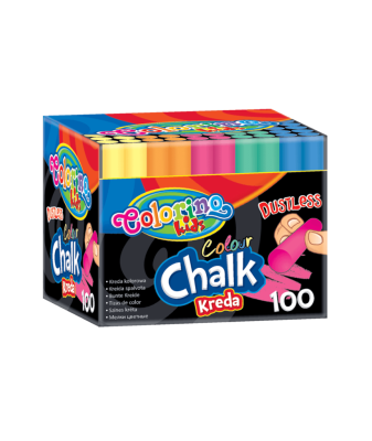 Беспылевой цветной мел COLORINO 100 шт