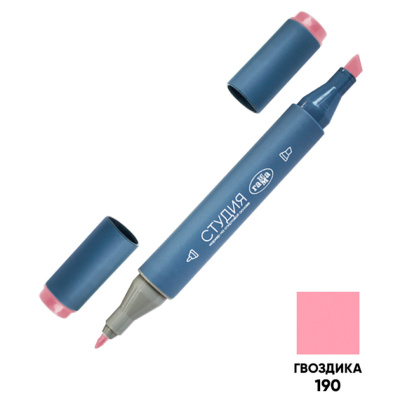 Маркер двусторонний для скетчинга Гамма "Студия", гвоздика, корпус трехгранный,пулевид./клиновид. наконечник
