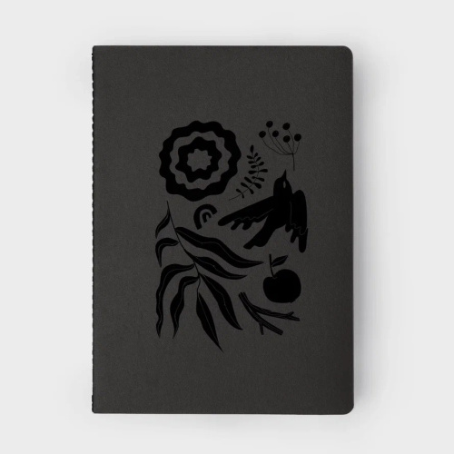 Блокнот "Птички". Темно-серый