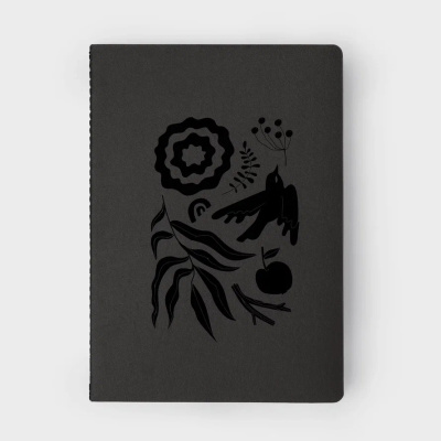 Блокнот "Птички". Темно-серый