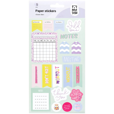 Набор бумажных наклеек MESHU "Good vibe" 5 шт