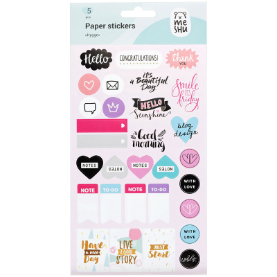 Набор бумажных наклеек MESHU "Hygge" 5 шт
