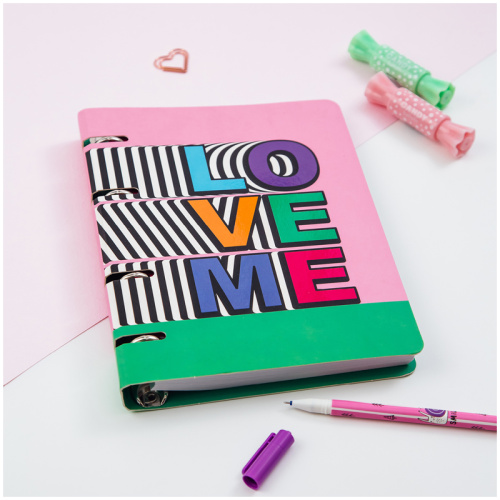 Тетрадь на кольцах MESHU "Crazy phrazes" А5, 120 л, матовая ламинация, выборочный УФ-лак